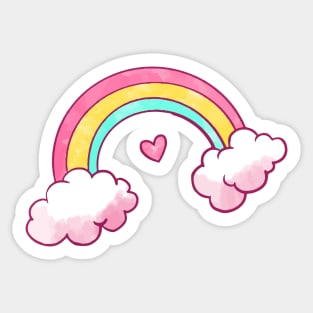 Rainbow and Cloud with Love Sticker